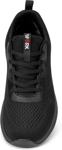 Vista 3 de LARNMERN Zapatos de trabajo para hombres antideslizantes para cocinero, zapatos de cocina, impermeables, antideslizantes, zapatos trabajo