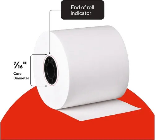 Vista 3 de Rollos de papel de impresora de punto de servicio y caja registradora de 3 pulgadas x 128 pies Blanco