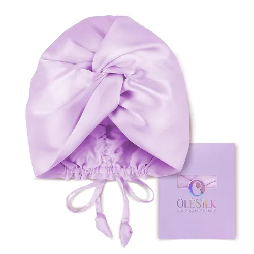 Vista 14 de OLESILK - Gorro de seda para dormir para mujeres: 100% seda de morera de 22 momme, ajuste ajustable para el cuidado del cabello nocturno, sin Negro