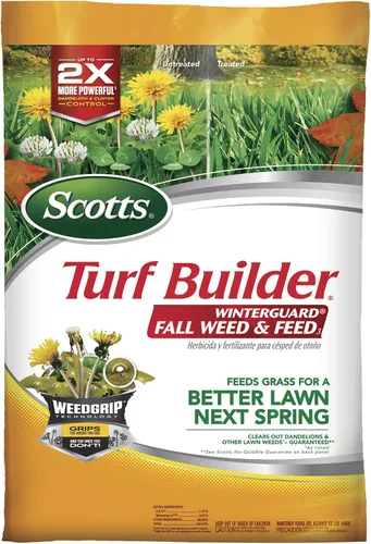 Vista 11 de Scotts Turf Builder WinterGuard Fall Weed & Feed3, Herbicida Plus Fertilizante de Otoño, 4,000 pies cuadrados, 11.43 libras. Weed Killer Plus