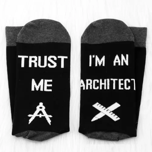 Vista 4 de MBMSO Regalos divertidos de arquitecto 2 pares de calcetines Trust Me I'm an Architect