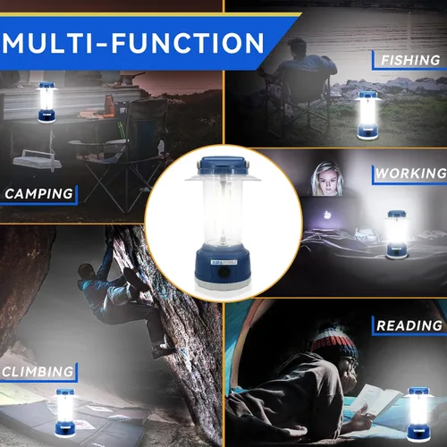 Vista 6 de Durapower Linterna LED de camping recargable, 2000 lúmenes de brillo, 5 modos, banco de energía de 4000 mAh, linterna impermeable IP44