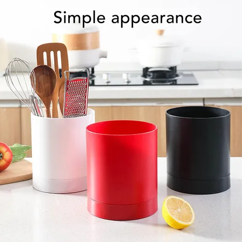 Vista 6 de Estante de secado de utensilios para fregadero de cocina, soporte para palillos de 360 grados, organizador de utensilios de cocina, organizador