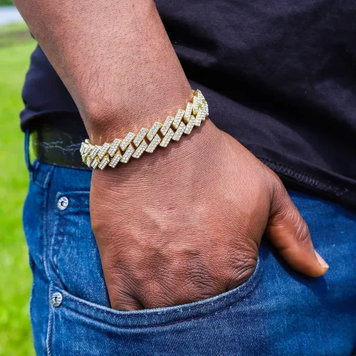 Vista 24 de Charles Raymond Bling-ed Out Ultimate Hip Hop Royalty Reloj para hombre con número romano de fácil lectura o indicadores de tiempo de diamantes