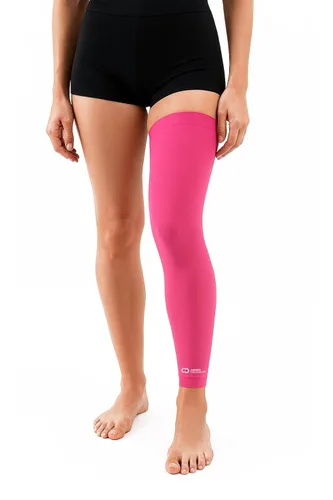 Vista 8 de Copper Compression Manga de compresión para piernas, soporte estabilizador de rodilla con infusión de cobre para correr, desgarro de menisco, ACL