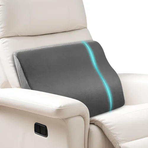 Vista 9 de Almohada de apoyo lumbar para reclinable, cojín grande de espuma viscoelástica para sofá y silla de juegos, almohada ergonómica para respaldo