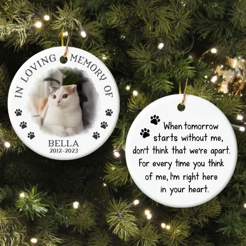Vista 2 de Regalos conmemorativos personalizados para mascotas por pérdida de perro o gato, adornos de duelo de mascotas, decoración de Navidad, adorno