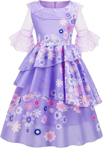 Vista 3 de Amtidy Princess Costume for Girls Costume Toddler Fancy Dress Party with Accessories