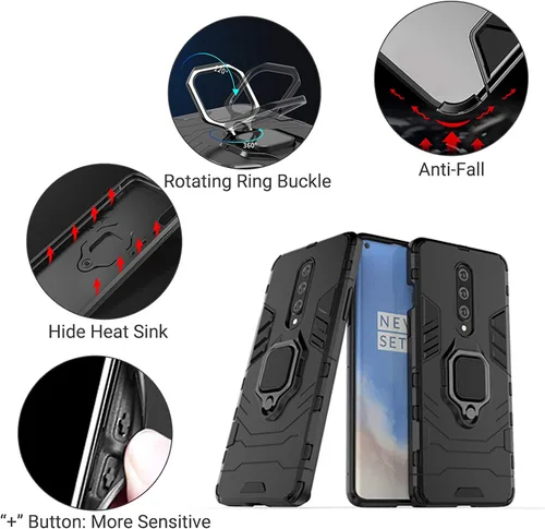 Vista 3 de Jusy Funda resistente a prueba de golpes compatible con Oneplus 8 0.18 oz con soporte de anillo giratorio [no compatible con Verizon y 8pro y 8T]