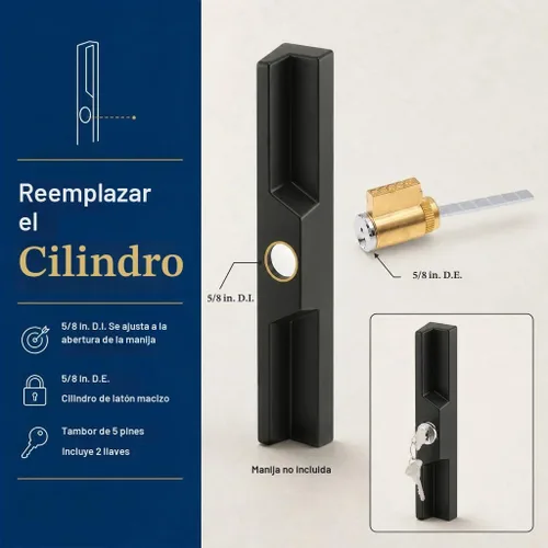 Vista 2 de Prime-Line E 2103 Cerradura de cilindro, 1-1/4 pulgadas, llaves en forma de Schlage (paquete individual)