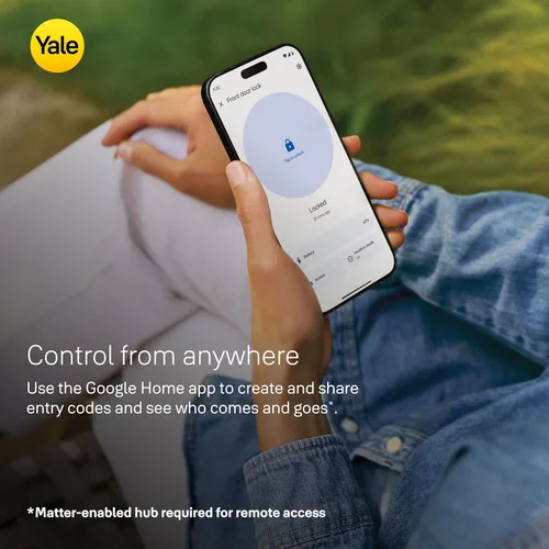 Vista 4 de Yale Cerradura Inteligente de Pestillo con Llave Ash con Google Matter, YRD510-MT1-ASH
