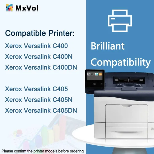 Vista 2 de VersaLink C400 C405 Cartucho de tóner de alto rendimiento 106R03512 106R03514 106R03515 106R03513 Reemplazo para Xerox Versa Link C400 C405 C400D