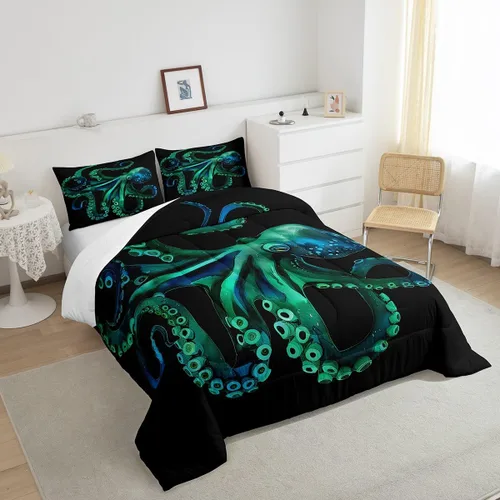 Vista 81 de Erosebridal Juego de edredón de hojas de cannabis, juego de ropa de cama de marihuana con estampado colorido de plantas, decoración bohemia de 2