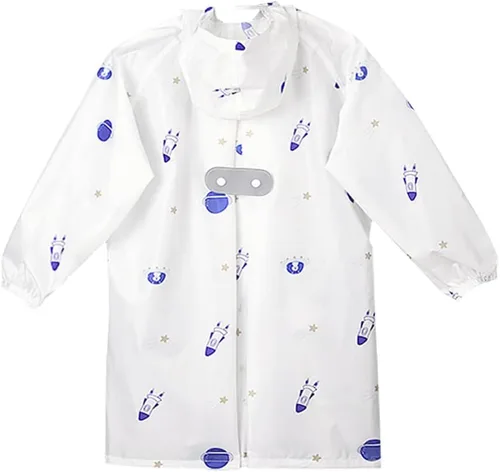 Vista 2 de Toddler Kids Raincoat Boys Girls Rain Jacket Lightweight Rain Poncho Waterproof Outwear Rainwear