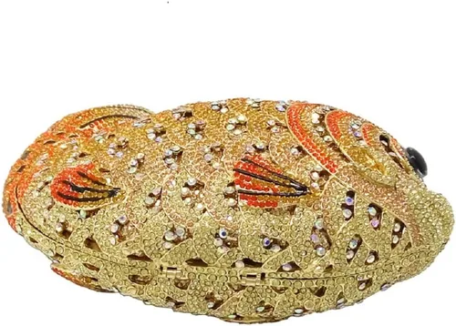 Vista 9 de Boutique De FGG Bolsos de mano con diamantes de imitación de pescado para mujer, bolsos formales de noche, bolso de graduación, boda, fiesta, bolsa