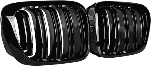 Vista 6 de Parrilla frontal superior brillante negra para riñón compatible con 1999-2002 E46 2 puertas Coupe Cabriolet 2DR