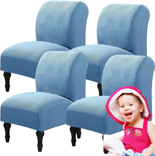 Vista 81 de Fundas elásticas para silla sin brazos, extraíbles y lavables, de elastano jacquard sin reposabrazos, protector de muebles para sala de estar, Verde