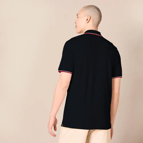 Vista 2 de Tienda Essentials Camiseta polo para hombre de manga corta y ajuste ajustado de algodón piqué