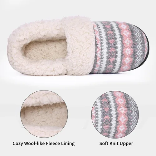 Vista 3 de Evshine Pantuflas mullidas de espuma viscoelástica con parte trasera cerrada para mujer, con forro polar, para interiores y exteriores