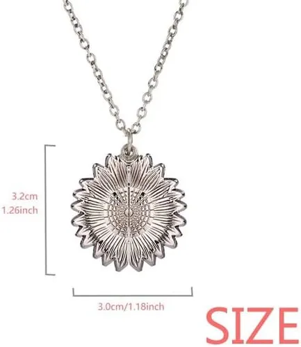 Vista 2 de Provence Geography Coordinates Trave Sunflower Necklace Pendant Locket Jewelry