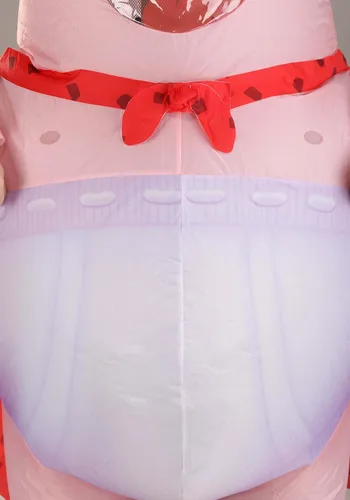 Vista 6 de Disfraz inflable de capitán para adultos, disfraz de superhéroe calvo hilarante, capa y ropa