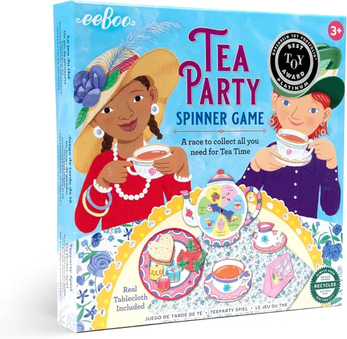 Vista 10 de eeBoo Kitten's Time for Tea Spinner Game, Story Building, 2-4 jugadores