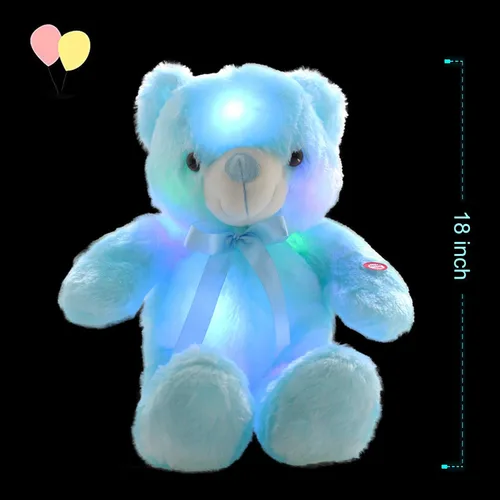 Vista 3 de Osos de peluche LED, animales de peluche, lindo oso brillante con luces de peluche, juguetes creativos luminosos de colores para habitación, niños