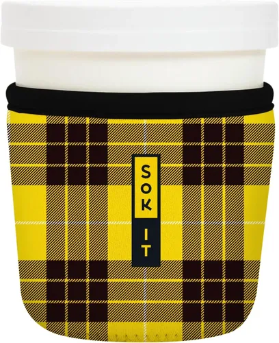 Vista 149 de Sok It IceCreamSok - Funda de neopreno aislada (flores abstractas, pintas de helado cónicas)