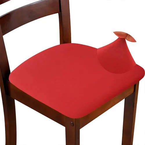 Vista 12 de Juego de 4 fundas de asiento para silla, elásticas, estampadas, para comedor, cuadradas, extraíbles y lavables, fundas de cojín para cocina, oficina