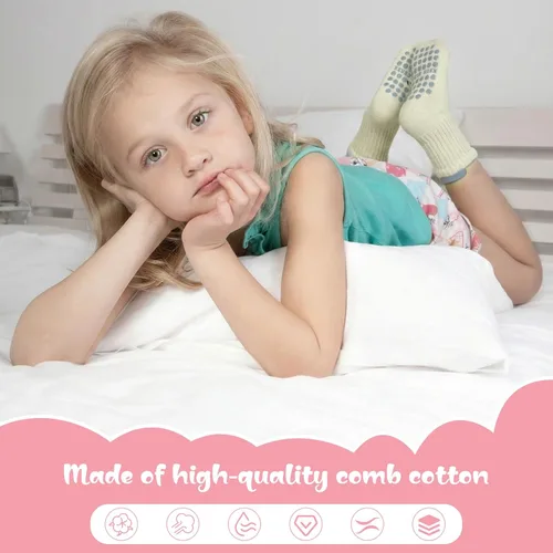 Vista 6 de 6/8 Pairs Toddler Baby Grippy Socks, Cute Seamless Non Slip Grip Ankle Socks for Toddler Girls Boys Kids, 1-5 Y