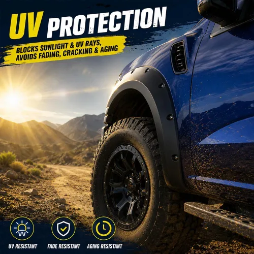 Vista 9 de 4 guardabarros para guardabarros derecho e izquierdo con textura negra de 69.3 pulgadas, estilo remache de bolsillo, compatible con Chevy Silverado