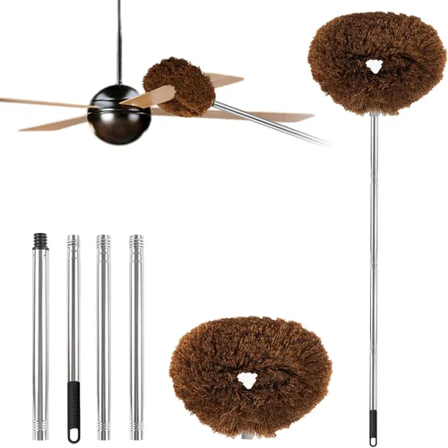 Vista 20 de Limpiador de Ventilador de Techo Plumero Reutilizable de Microfibra Limpiador de Aspas de Ventilador de Techo Plumero Extraíble con Poste