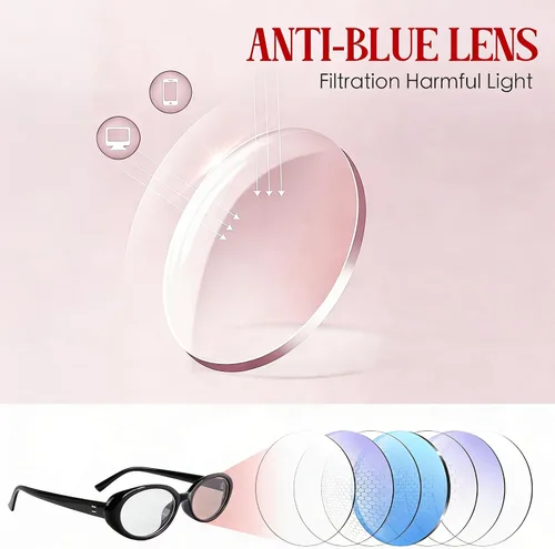 Vista 4 de Gafas de bloqueo de luz azul para mujeres y hombres, Negro/Ovalado
