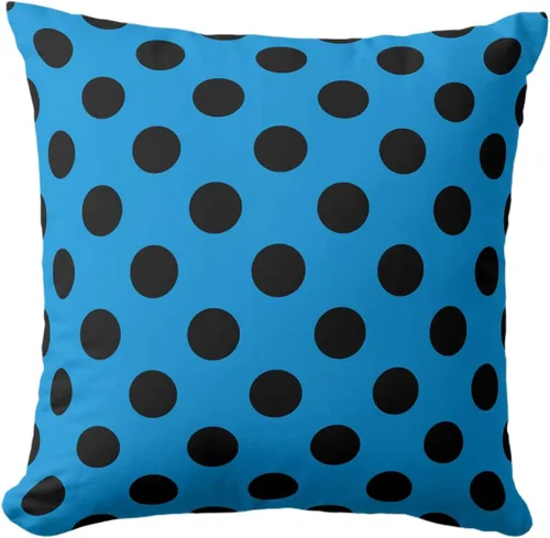 Vista 79 de Fundas de almohada de lunares negros sobre beige de 16 x 16 pulgadas, fundas de almohada decorativas rústicas y cuadradas para decoración del sofá