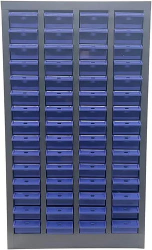Vista 3 de Gabinete de piezas de 60 cajones de pernos y tuercas de almacenamiento de herramientas de hardware piezas de acero para almacenamiento