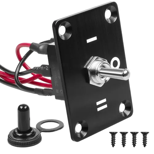 Vista 13 de 1 pieza Interruptor basculante negro KCD1 para barco, interruptor de panel SPST de 2 posiciones y 2 pines, 6A 250V CA 10A 125V CA, con 4 piezas