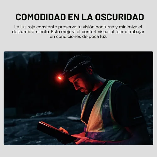 Vista 5 de OLIGHT Perun 3 - Linterna frontal recargable, 3000 lúmenes LED con luz roja, lámpara frontal impermeable con diadema para campamento al aire libre