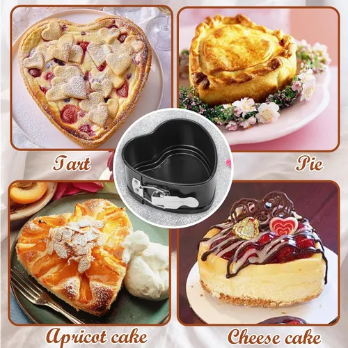 Vista 5 de Webake Springform - Juego de 2 moldes para tartas de queso con forma de corazón de 4 pulgadas, accesorios de Instapot, olla a presión, freidora