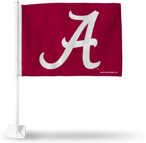 Vista 48 de Rico Industries Bandera de coche de doble cara de la NCAA, gran accesorio para automóvil