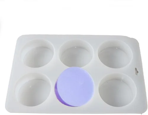 Vista 6 de X-Haibei Molde de silicona redondo grande de 3 pulgadas para jabón de baño, jabón de barba, barras de loción, velas, forma de cilindro, molde