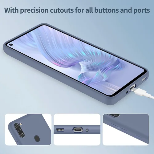 Vista 6 de Funda TPU de silicona líquida para Samsung Galaxy A11, gris