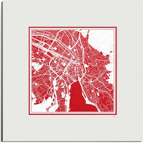 Vista 24 de O3 Design Studio Mapa de corte de papel de París, color negro mate, 20 x 20 pulgadas, arte en papel