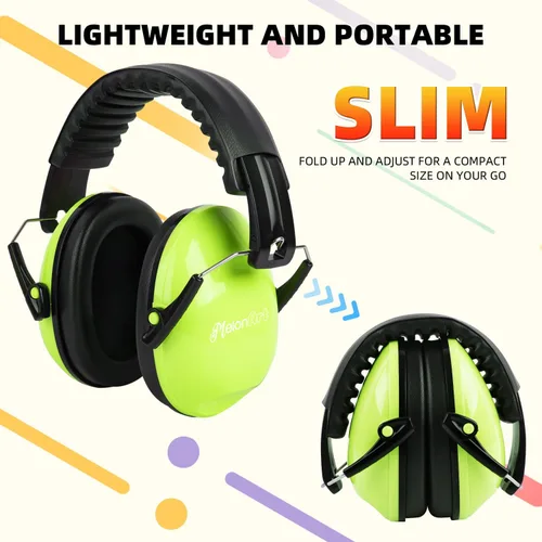 Vista 5 de MelonArt Paquete de 2 auriculares con cancelación de ruido para niños y adultos, protección auditiva para autismo, sensorial, reducción de ruido