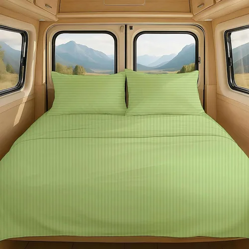 Vista 12 de NON Sticky cotton Juego de sábanas cortas de algodón egipcio de alta calidad para caravana, 4 piezas, bolsillo profundo de 12 pulgadas, suave, fácil