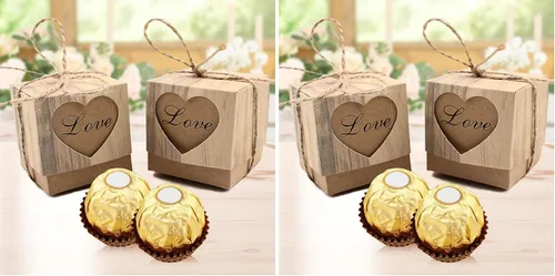 Vista 8 de VGOODALL Cajas de regalo pequeñas, cajas de recuerdo de fiesta, 2 x 2 x 2 pulgadas, paquete de 50 unidades para invitados nupciales, baby shower