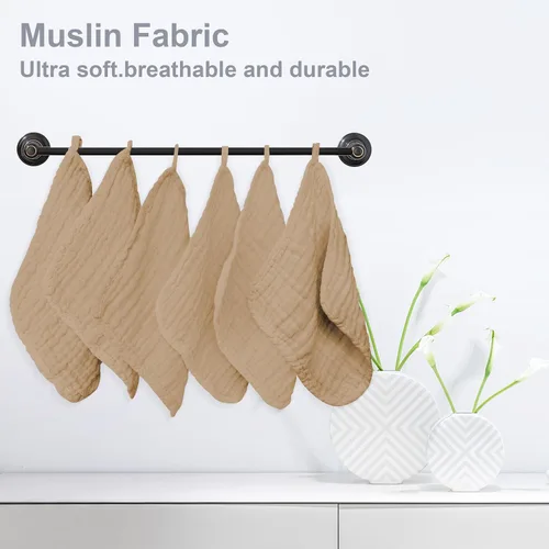 Vista 4 de SWEET DOLPHIN Paquete de 12 Paños de Muselina para Bebé - Paños Faciales Suaves para Recién Nacidos, Paños de Baño Absorbentes para Lavar