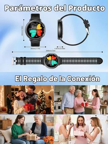 Vista 9 de Relojes inteligentes con GPS para hombre, reloj inteligente con pantalla AMOLED de 1.39 pulgadas, llamada Bluetooth/más de 100 modos