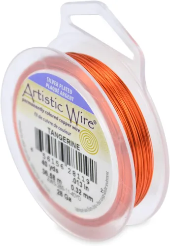 Vista 194 de Artistic Wire, Alambre de cobre de color chapado en plata de calibre 18, resistente al deslustre, amatista, 20 pies