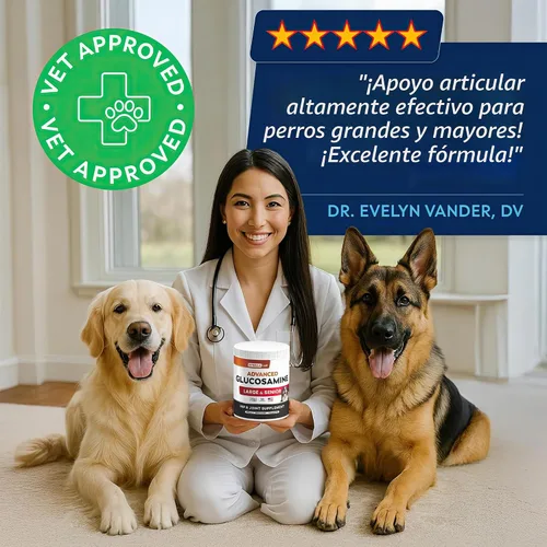 Vista 3 de STRELLALAB Glucosamina avanzada para perros, colágeno y mejillón de labios Cadera y articulaciones avanzadas