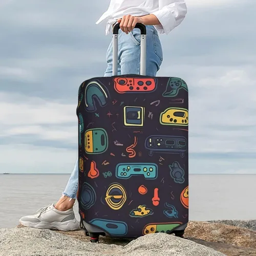 Vista 6 de Travel Luggage Cover Elastic Luggage Covers Game Video Gaming Pattern Suitcase Cover Luggages Protector for Travel Anti-Scratch Suitcase Covers for